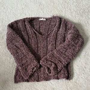 Altar'd State Plum V-Neck Sweater